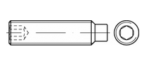 50 Stück rostfreie Edelstahl (A1) Gewindestifte mit Innensechskant + Zapfen DIN 915 - M 4 x 6 mm